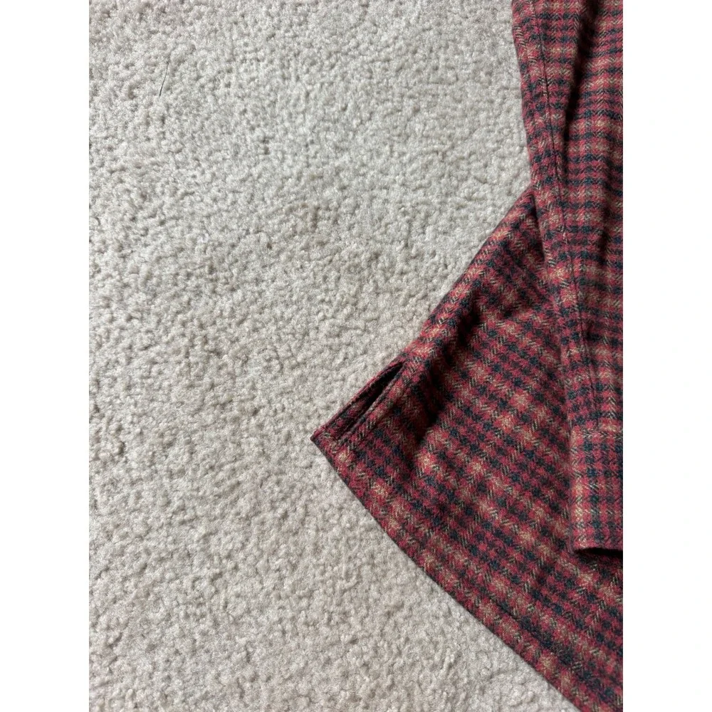 Banana Republic Mens Shirt Overshirt NEW RELAXED FIT FLANNEL Plaid Red Large